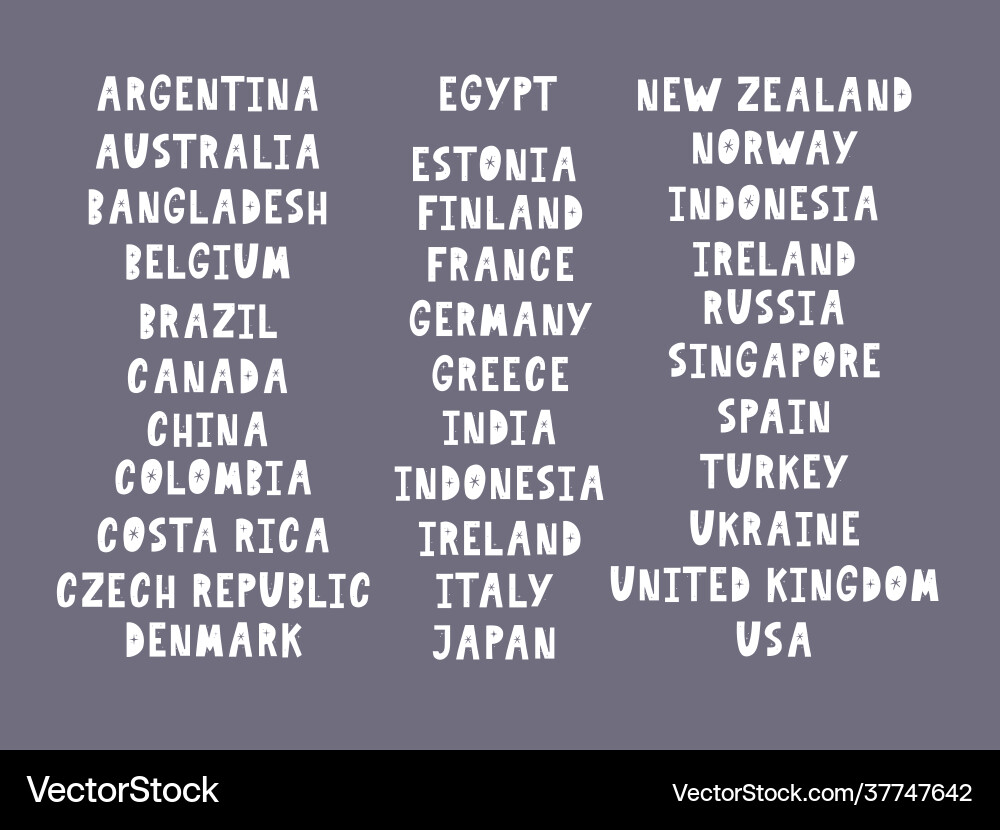 Namen Länder Welt europäisch Namen Länder Welt europäisch vektorbild