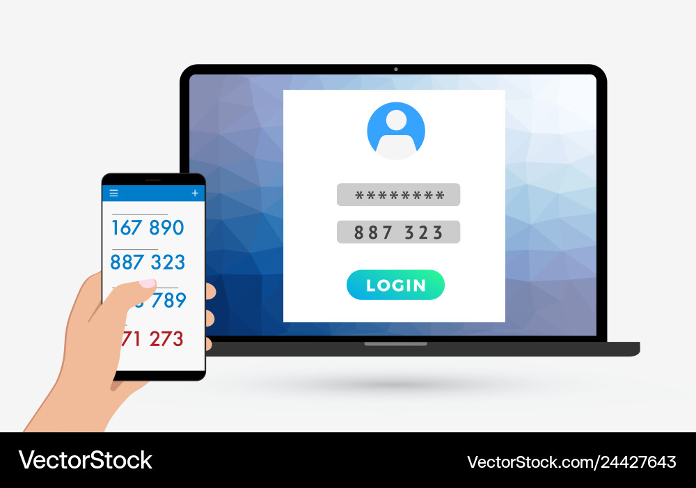 2-stufige Authentifizierung zwei Schritte Verifikationscode vektorbild