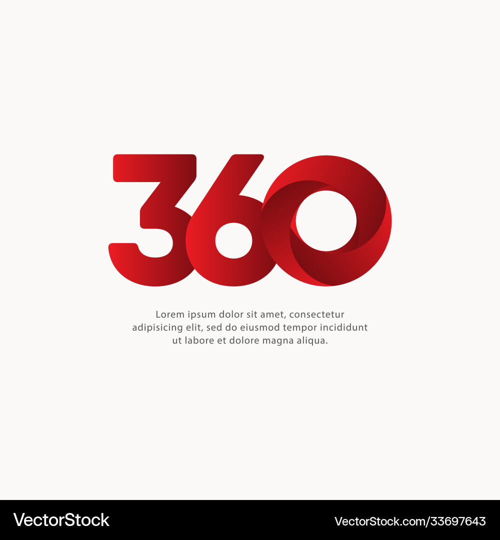 360 number text template design Vector Image