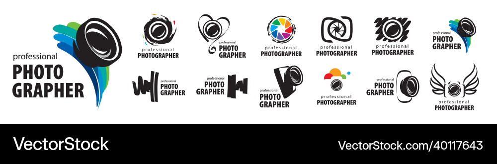 A set of logos for the photographer vector image