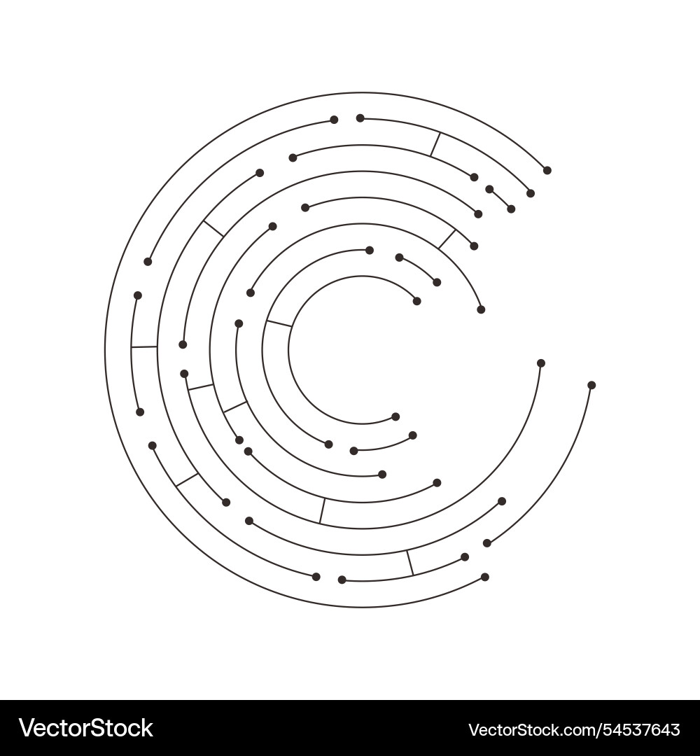 Circuit radial board line microchip software Circuit radial board line microchip software vector image