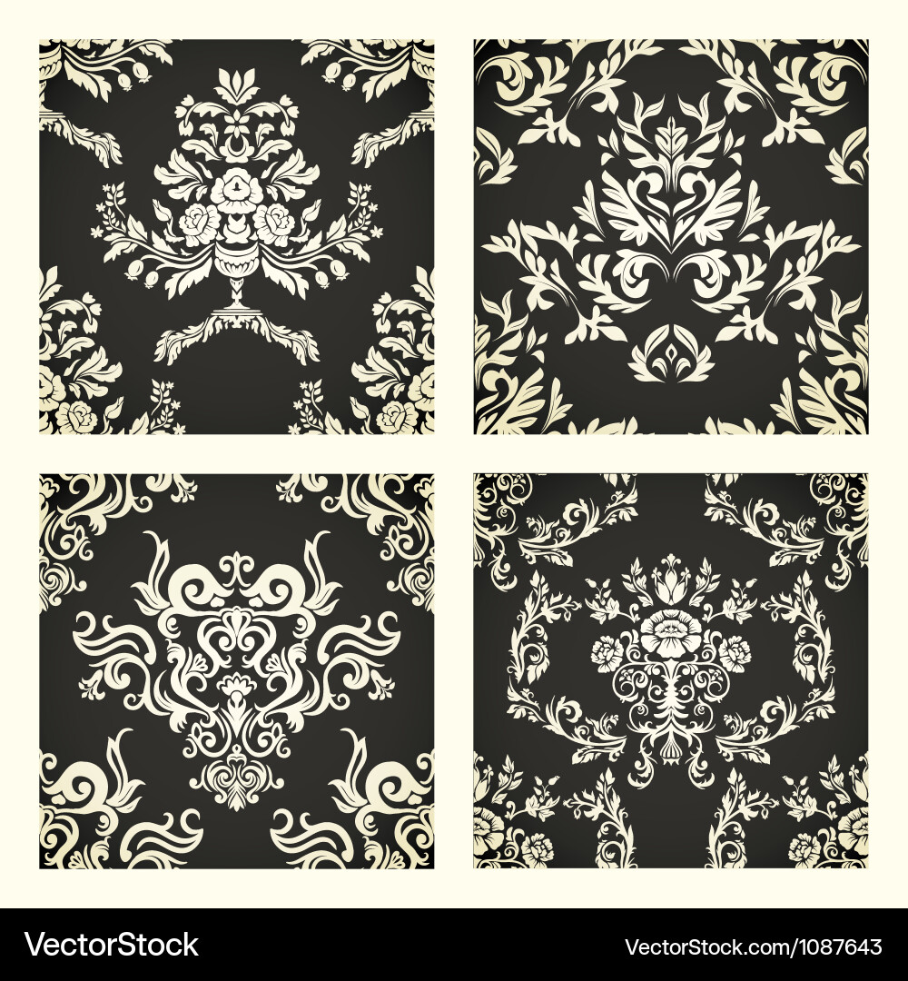 Damask Patterns Collection vector image