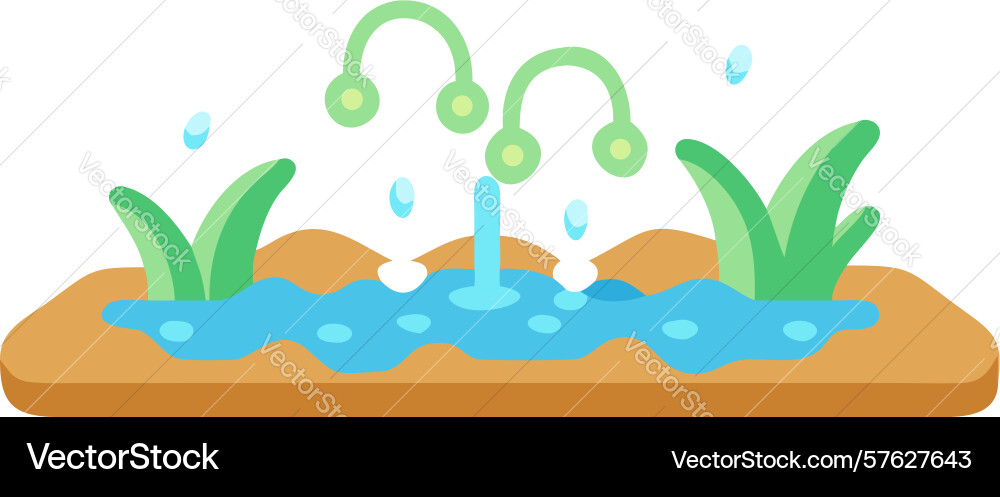 Efficient automated garden irrigation system Vector Image