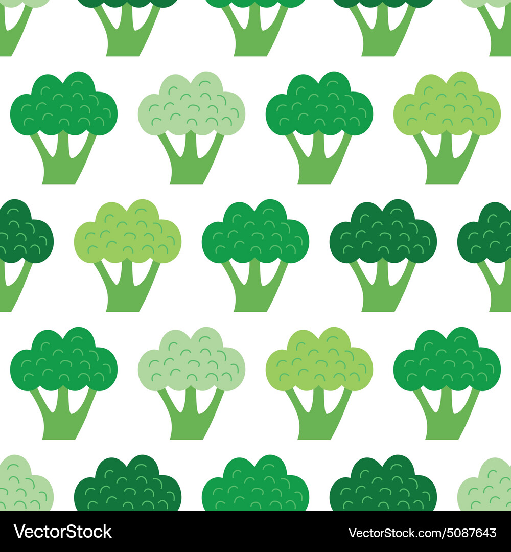 Fun broccoli seamless pattern Vector Image
