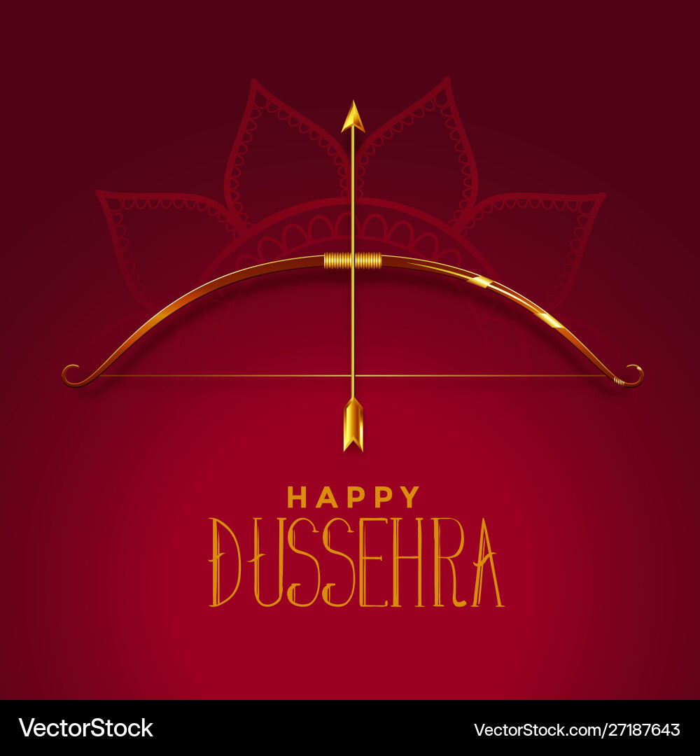 Happy dusshera beautiful festival card vector image