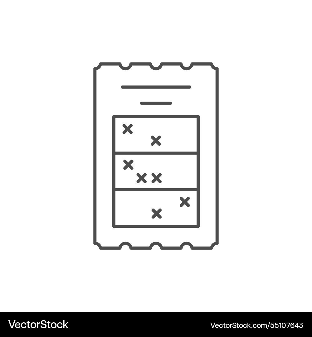 Lottery ticket line outline icon Lottery ticket line outline icon vector image