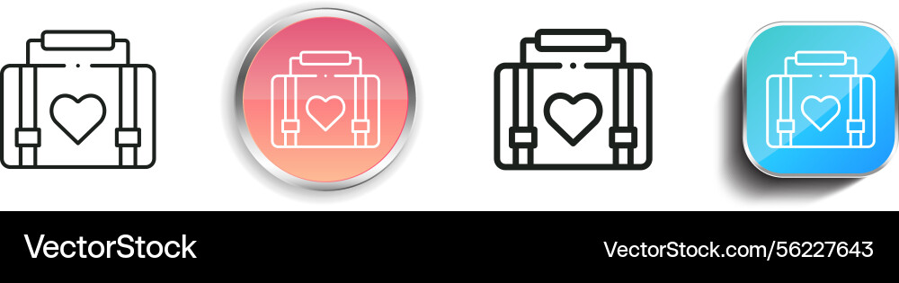Luggage icon thin linear regular and button style vector image