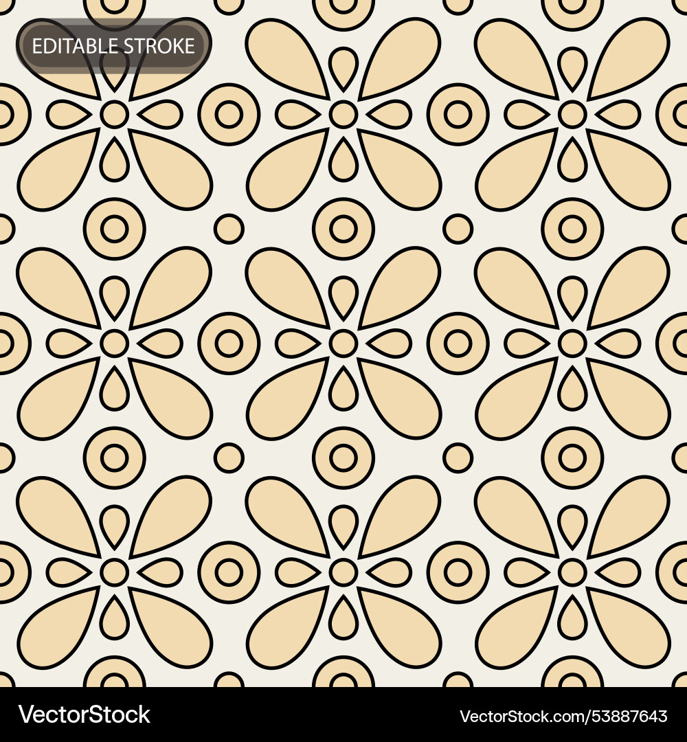 Seamless geometric pattern with editable stroke vector image