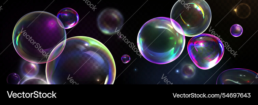 Soap bubbles pattern on transparent background Soap bubbles pattern on transparent background vector image