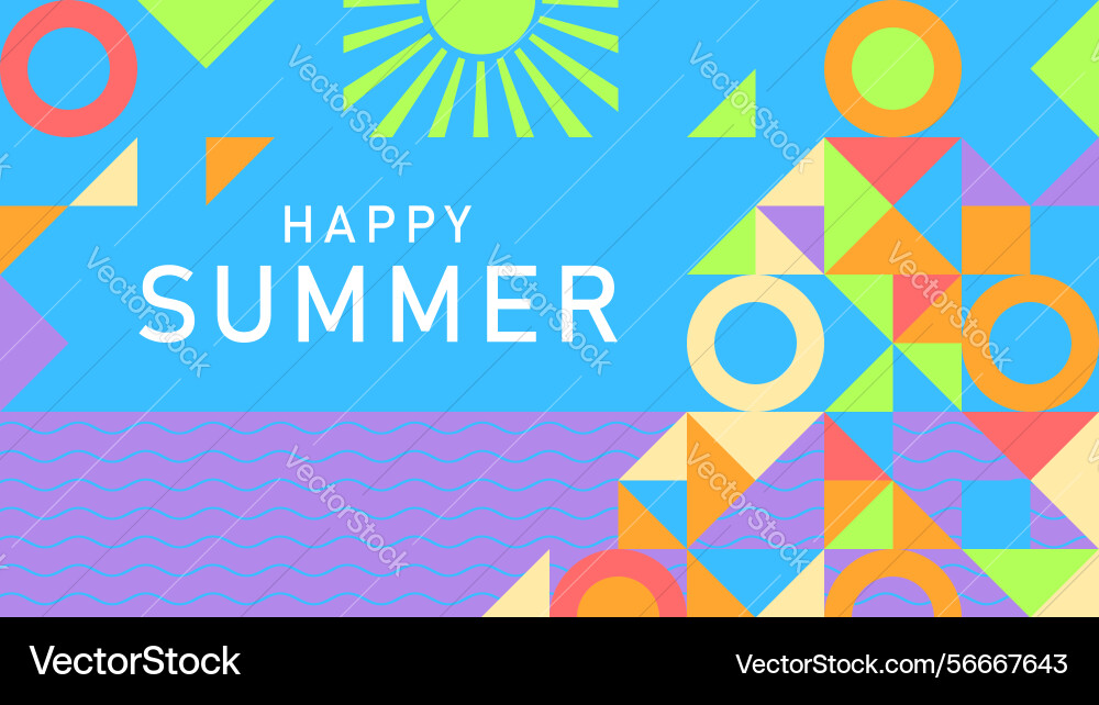 Summer background colorful geometric pattern Vector Image