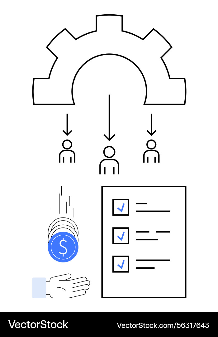 Task Delegation & Workflow vector image