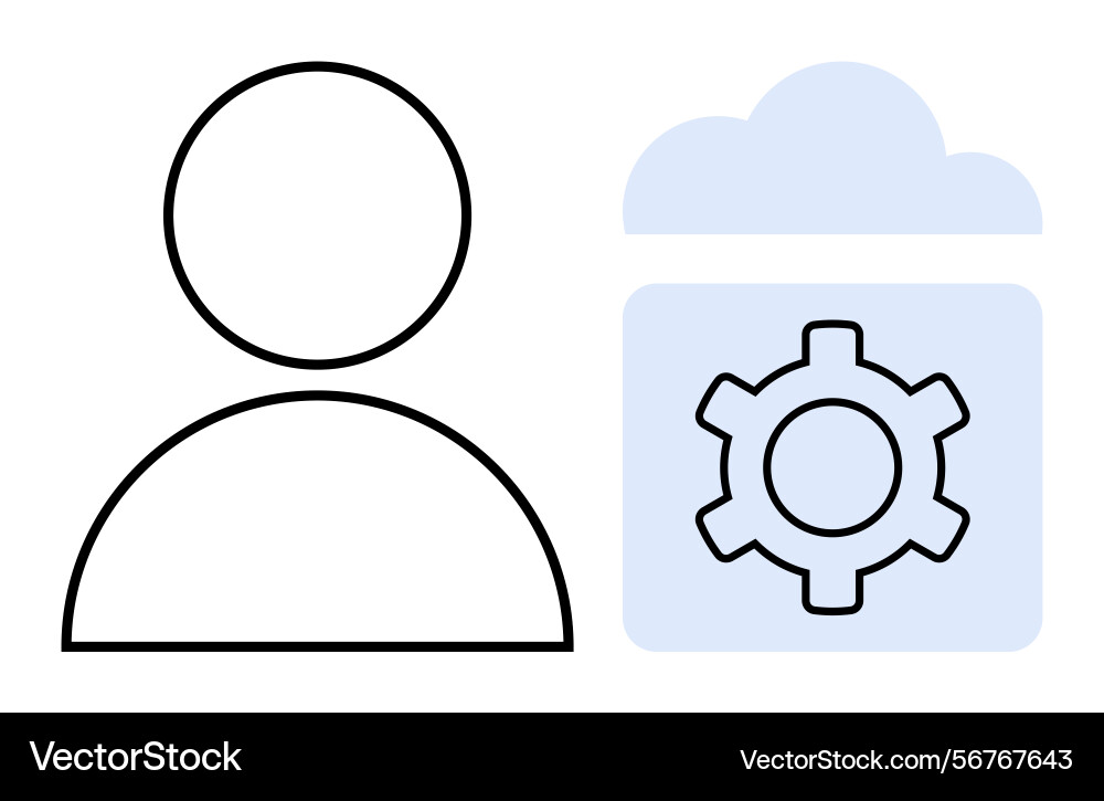 User profile management with cloud integration User profile management with cloud integration vector image