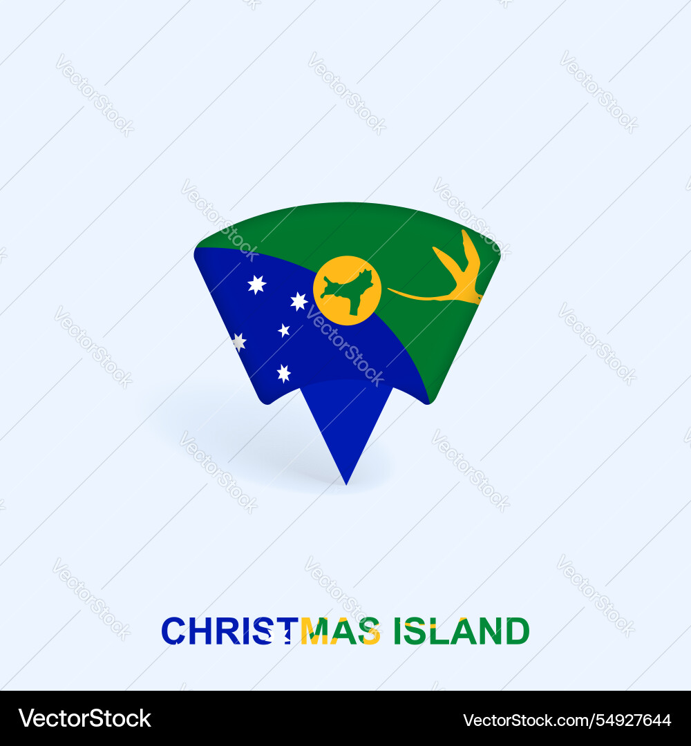 Christmas island flag map pointer design Christmas island flag map pointer design vector image