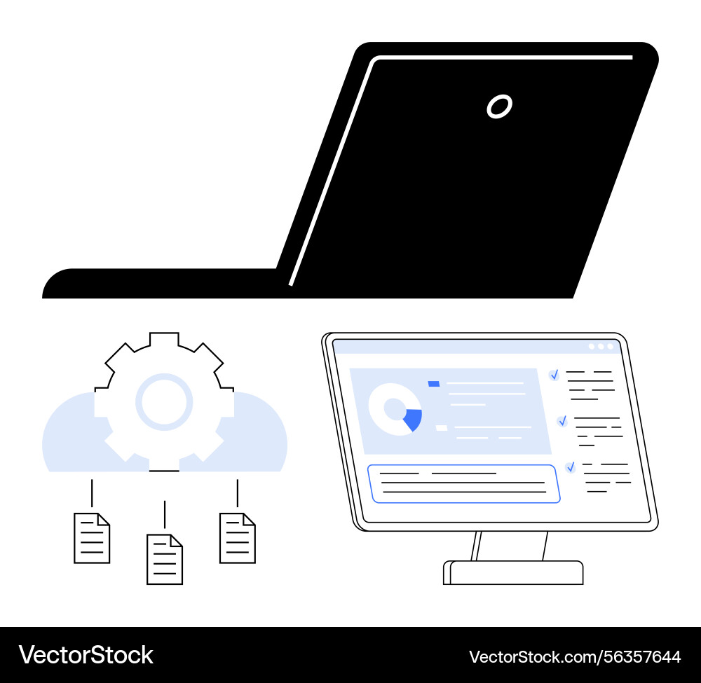 Cloud document management and data analysis Cloud document management and data analysis vector image