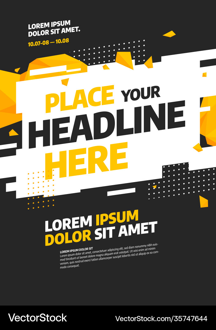 Layout design template with abstract dynamic vector image
