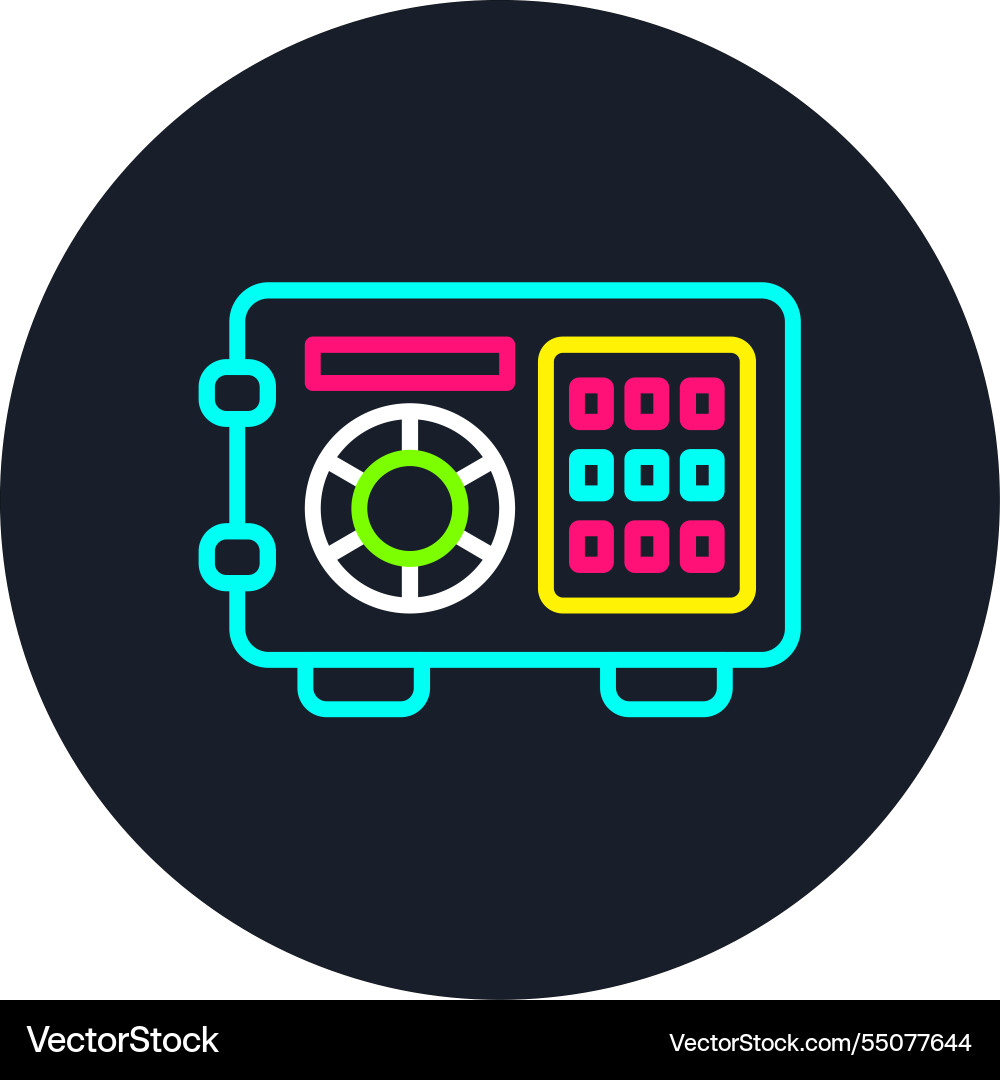 Safe box line multi color icon Vector Image