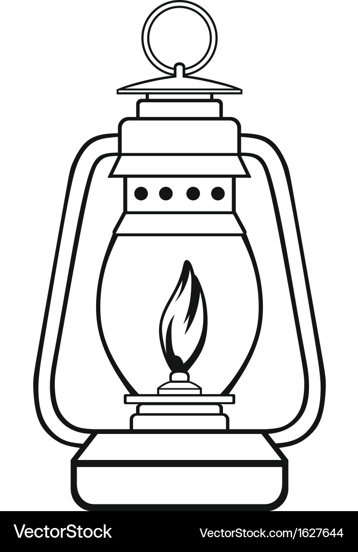 Vintage Oil Lamp vector image