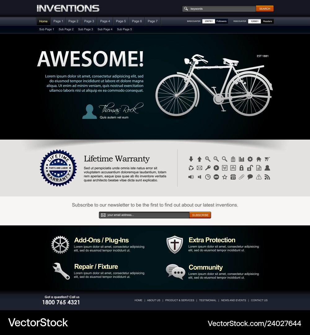 Web design website element template Vector Image