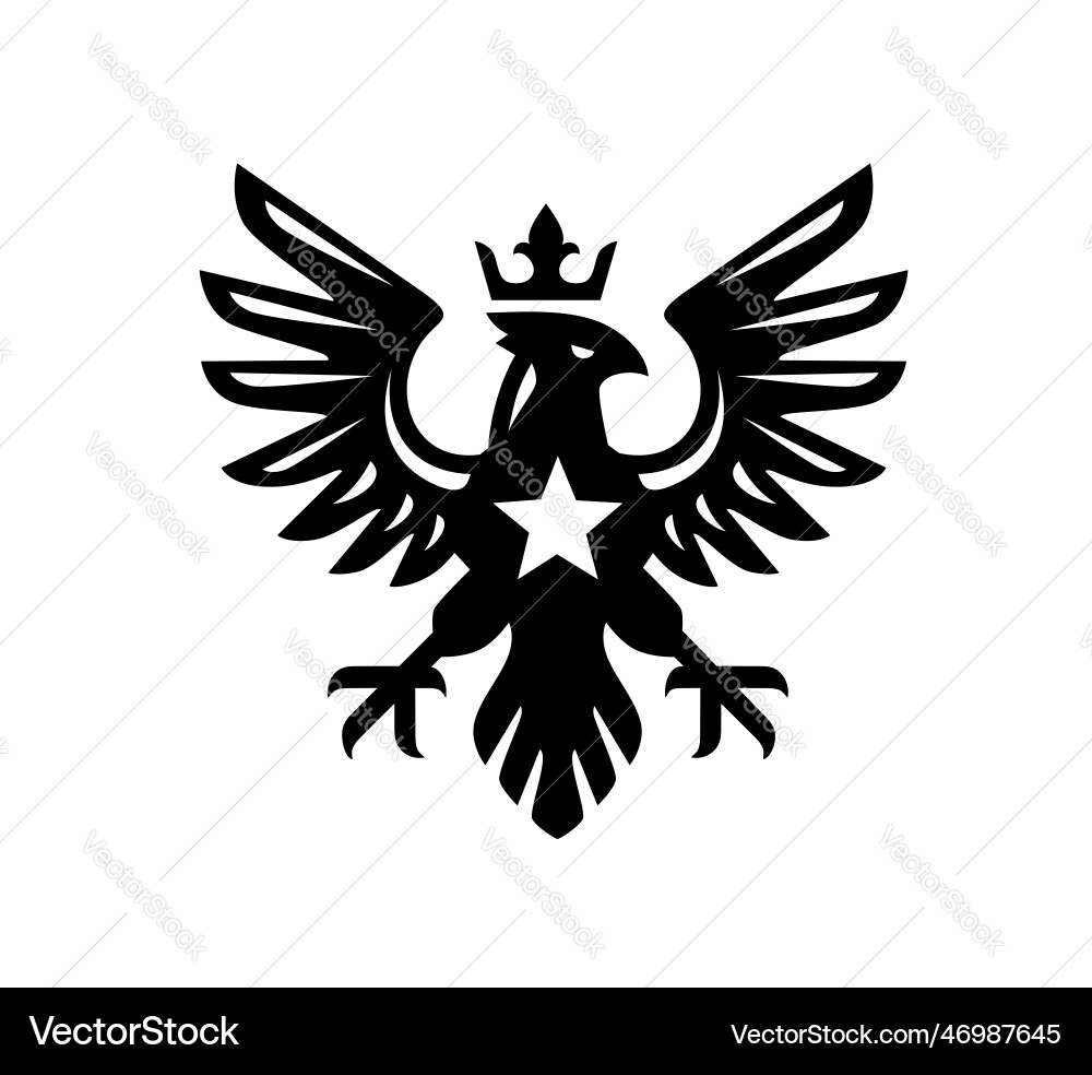 Black eagle symbol design emblem Black eagle symbol design emblem vector image