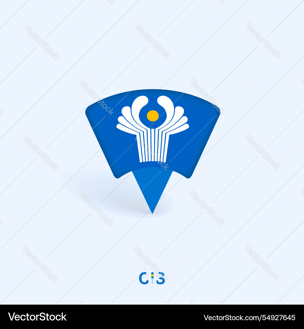 Cis flag map pointer design with shadow Vector Image