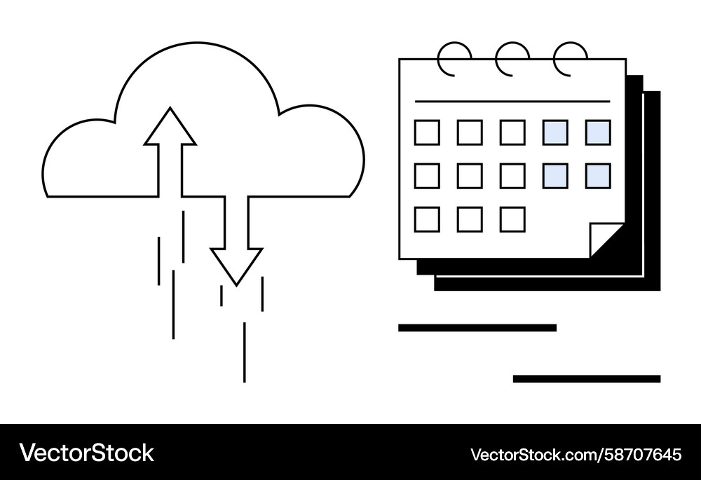Cloud Data Scheduling & Planning Vector Image