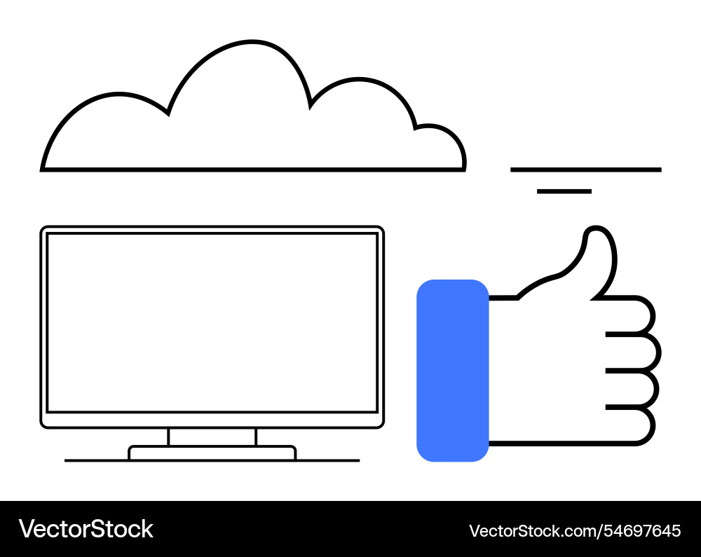 Cloud technology approval concept with computer Vector Image