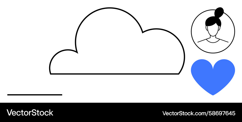 Cloud with User Heart Connection Vector Image