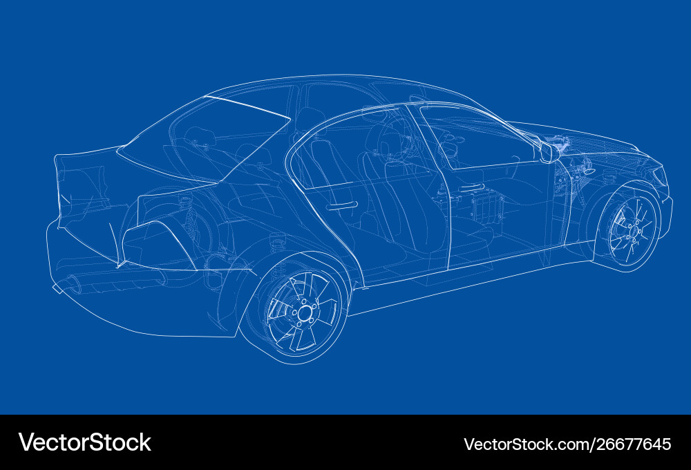 Concept car rendering 3d Concept car rendering 3d Vector Image