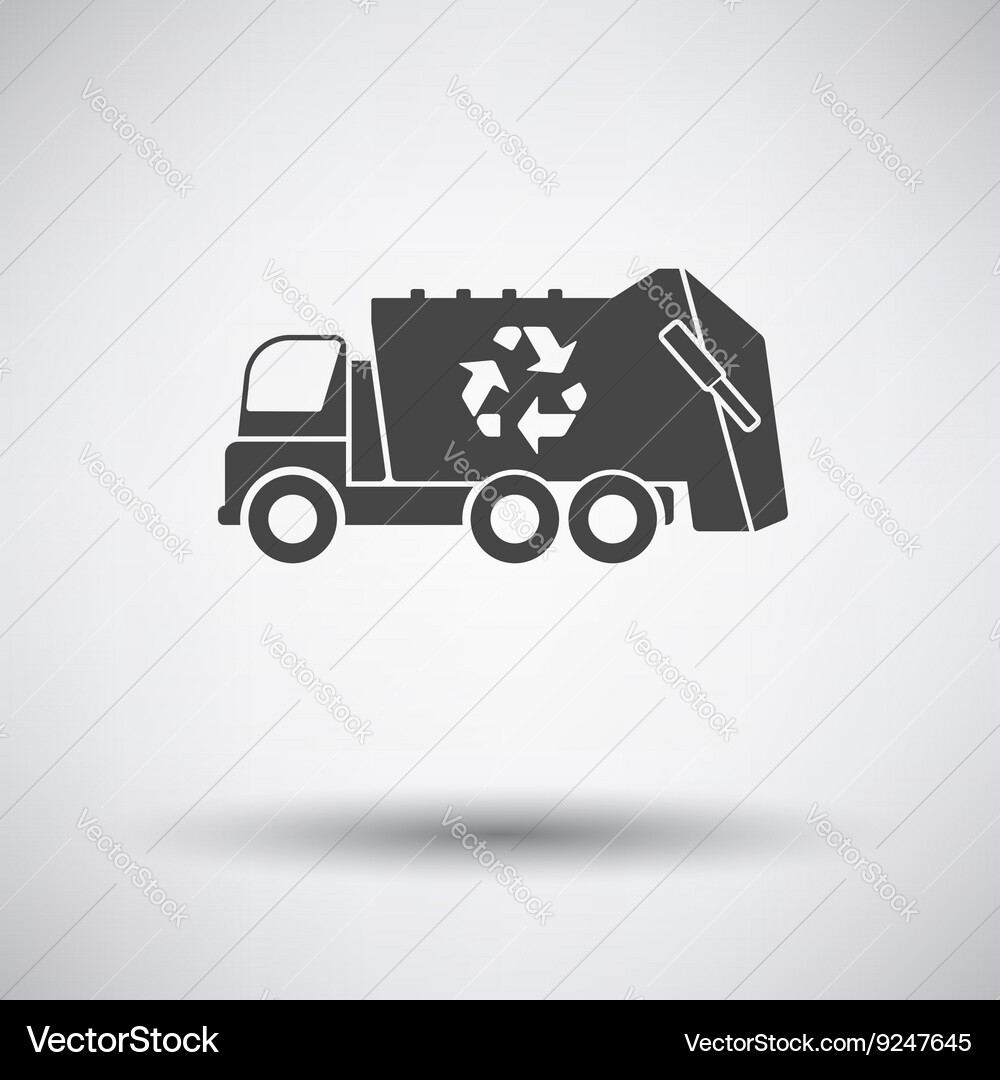 Garbage car with recycle icon vector image