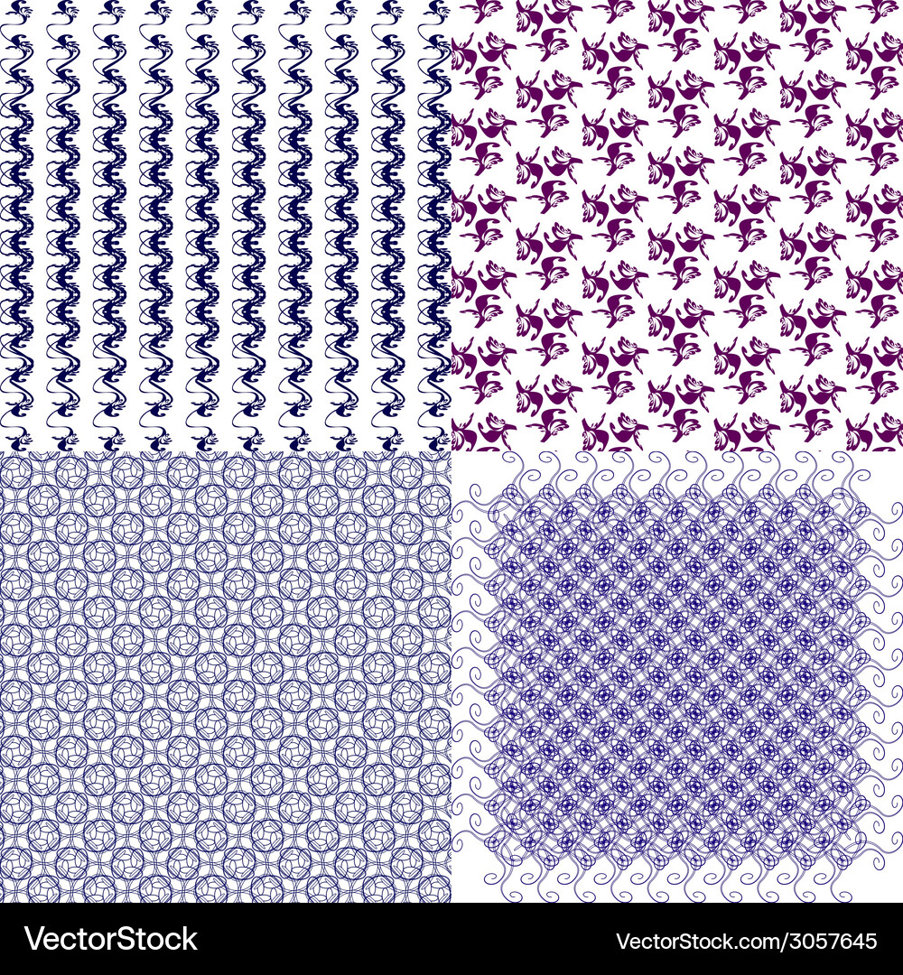 Geometric patterns tiling set of abstract vintage Vector Image