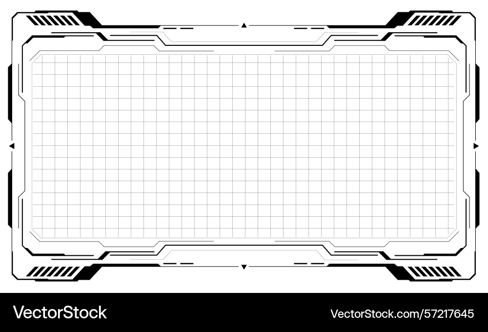 Hud frames black user interface elements design Hud frames black user interface elements design vector image