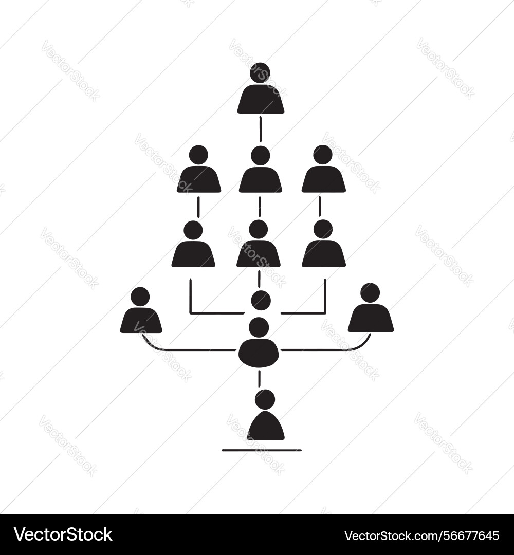 Organizational chart hierarchy team structure Vector Image