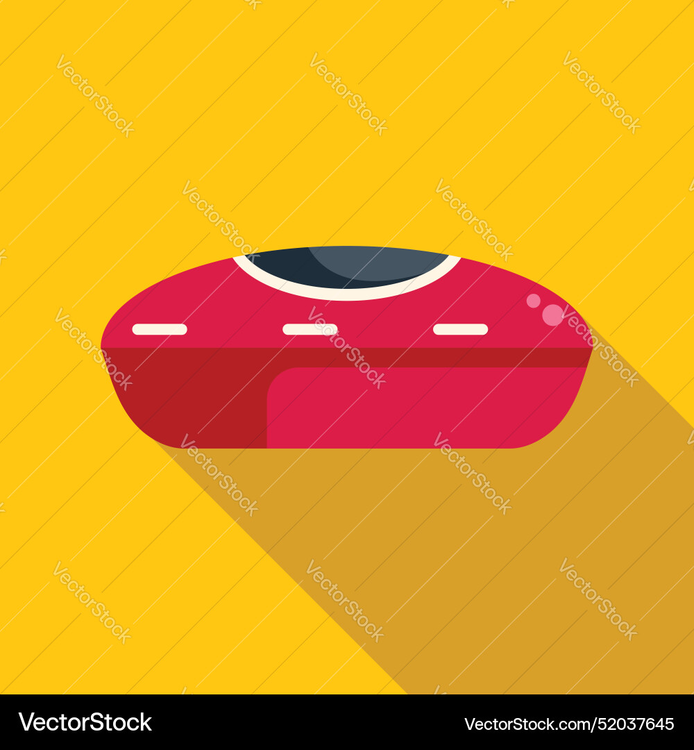 Red spaceship hovering over yellow background flat Red spaceship hovering over yellow background flat vector image
