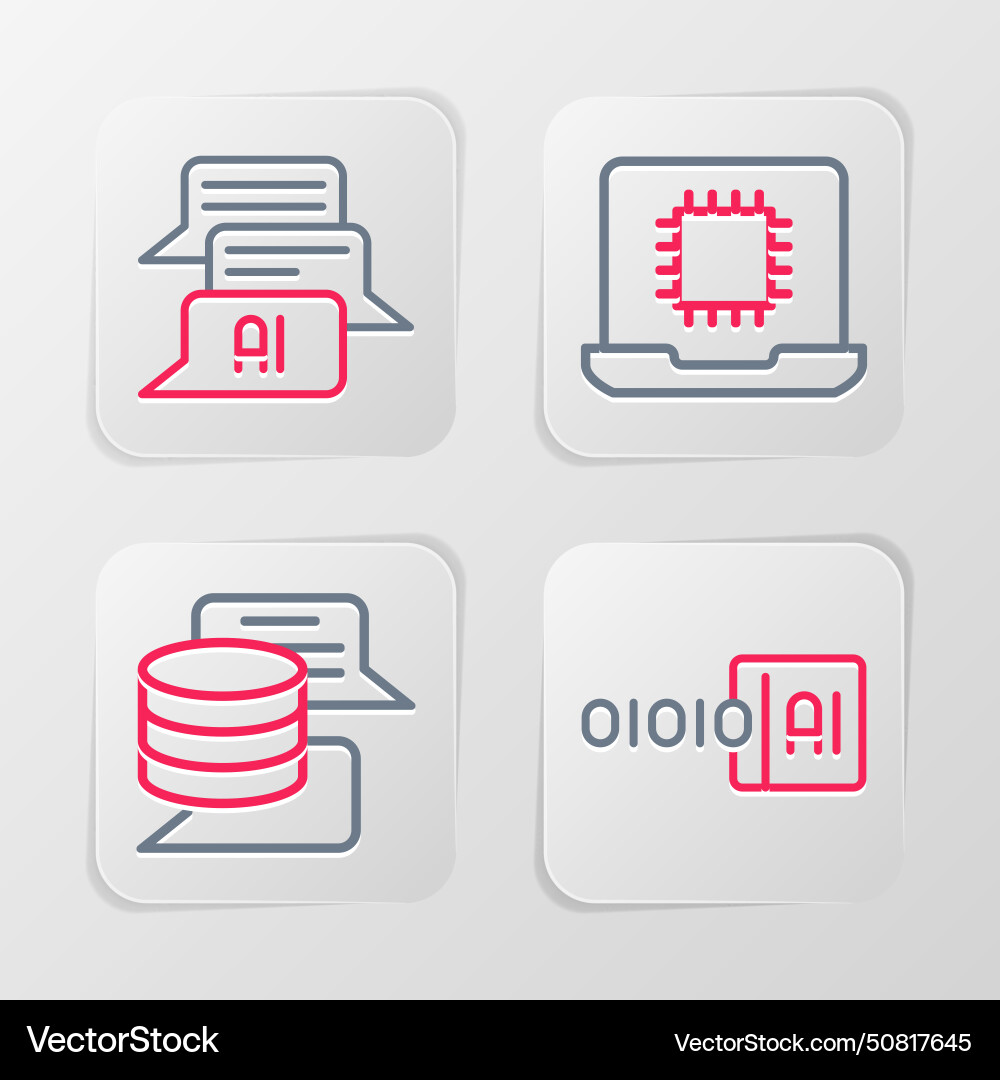 Set line binary code server data processor cpu vector image