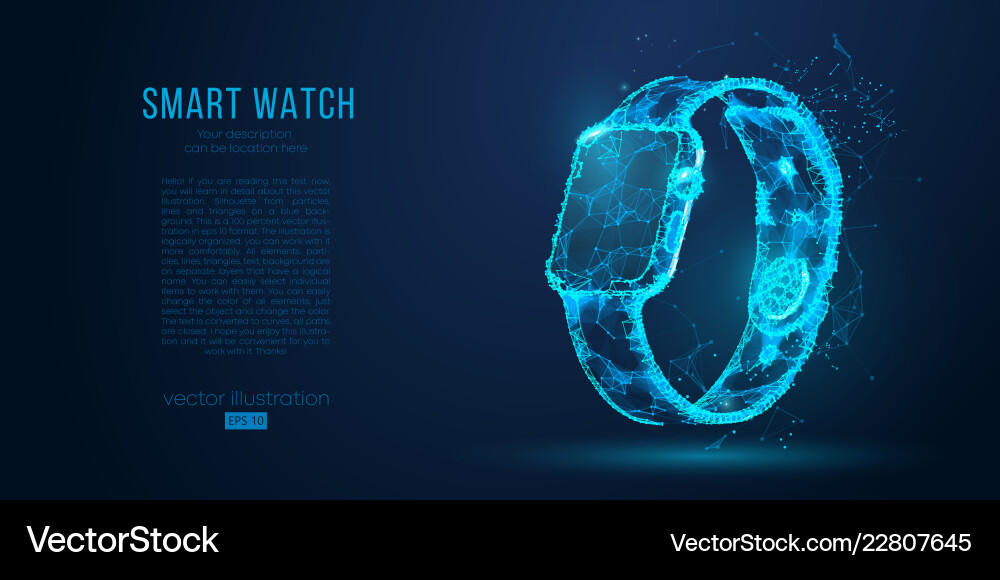Smart Clock Particle Silhouette vector image