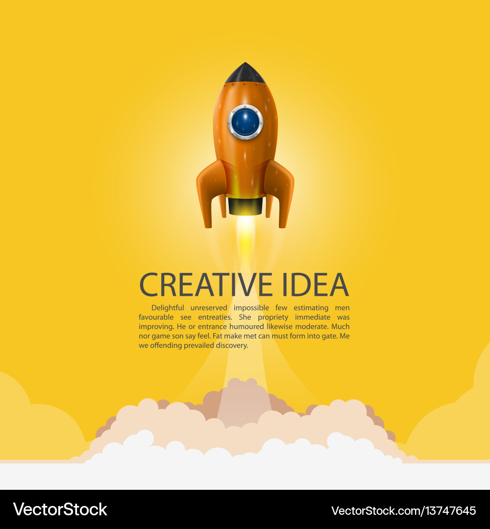 Space Rocket Launch - Dynamic Background Vector Image