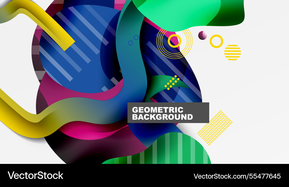 Vibrant abstract background overlapping shapes Vector Image