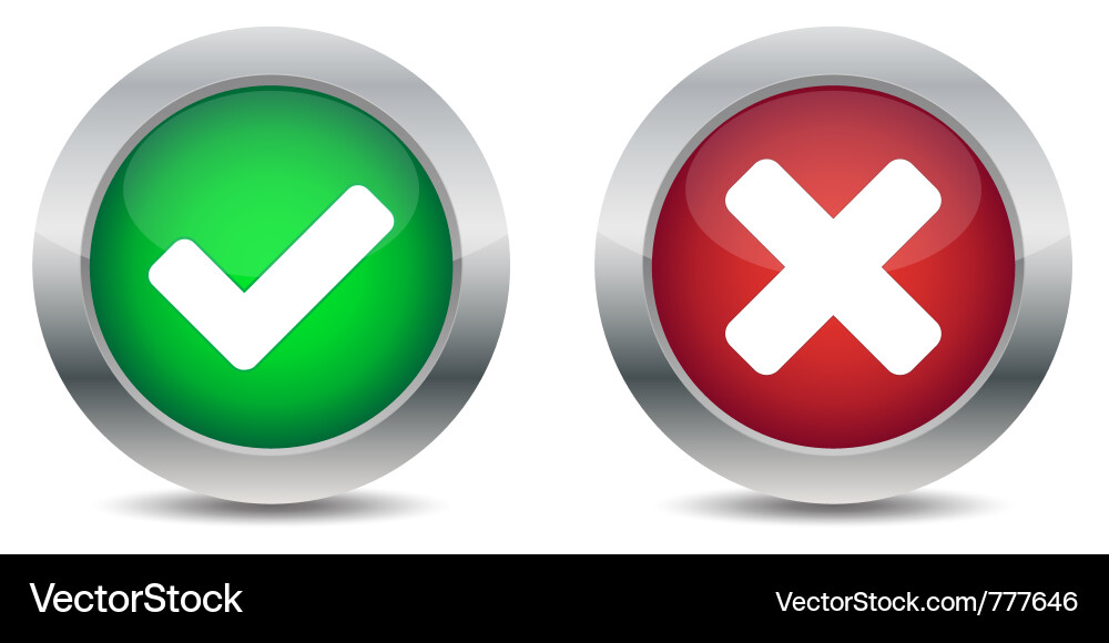 Accept and Reject Buttons vector image