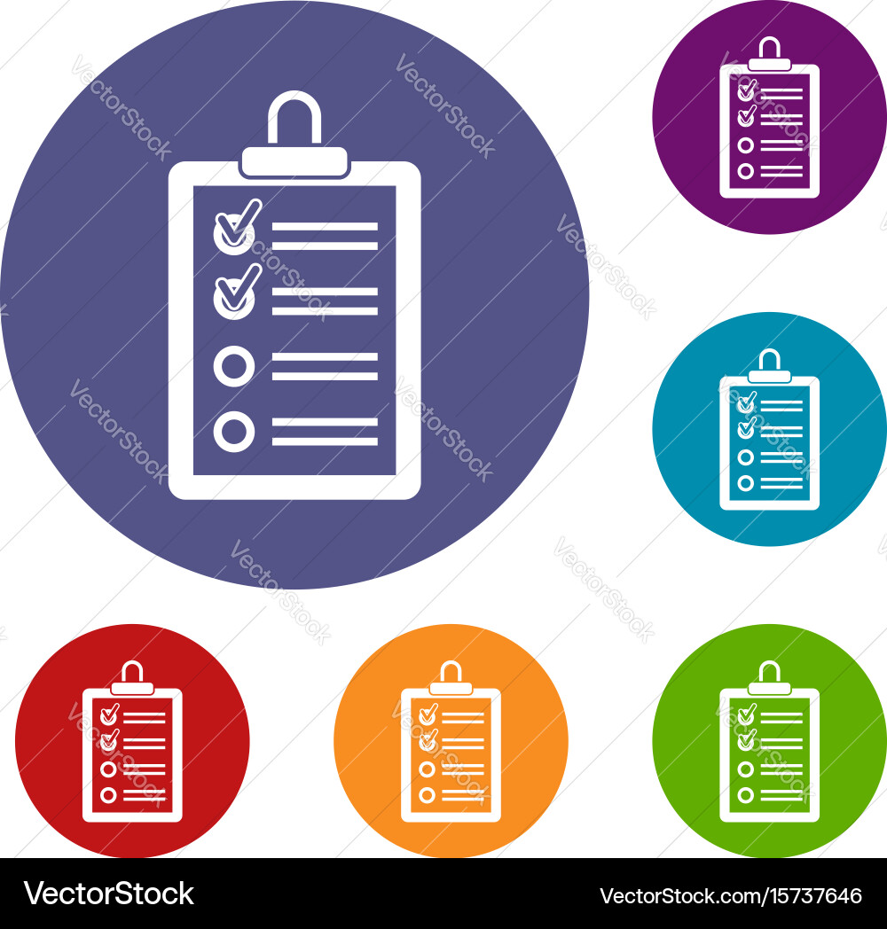 Clipboard with to do list icons set vector image