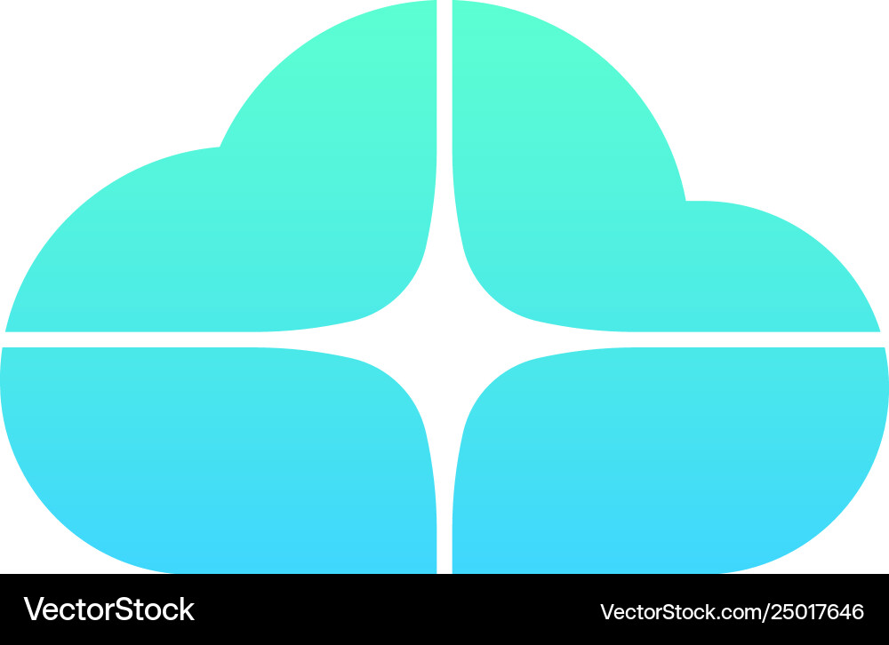 Cloud star logo storage data weather vector image