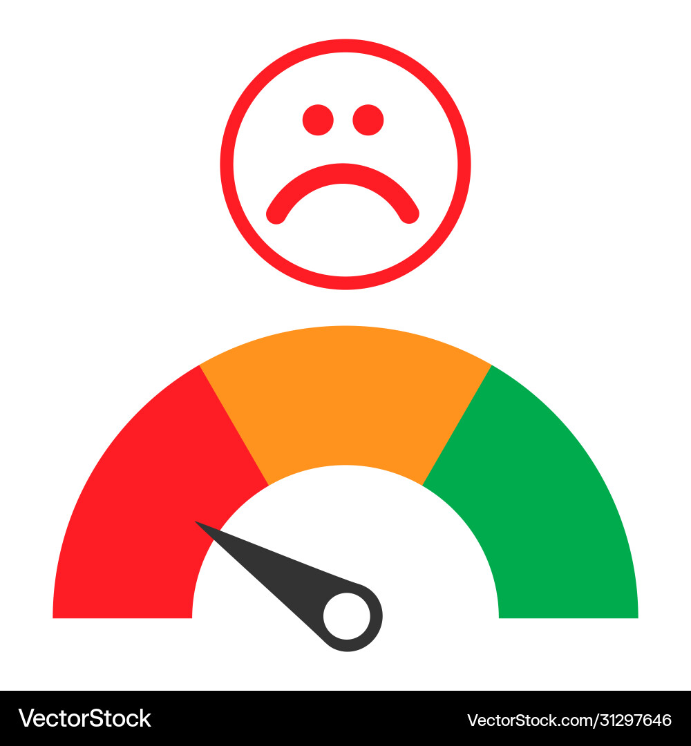 Customer icon bad emotions satisfaction meter Customer icon bad emotions satisfaction meter vector image