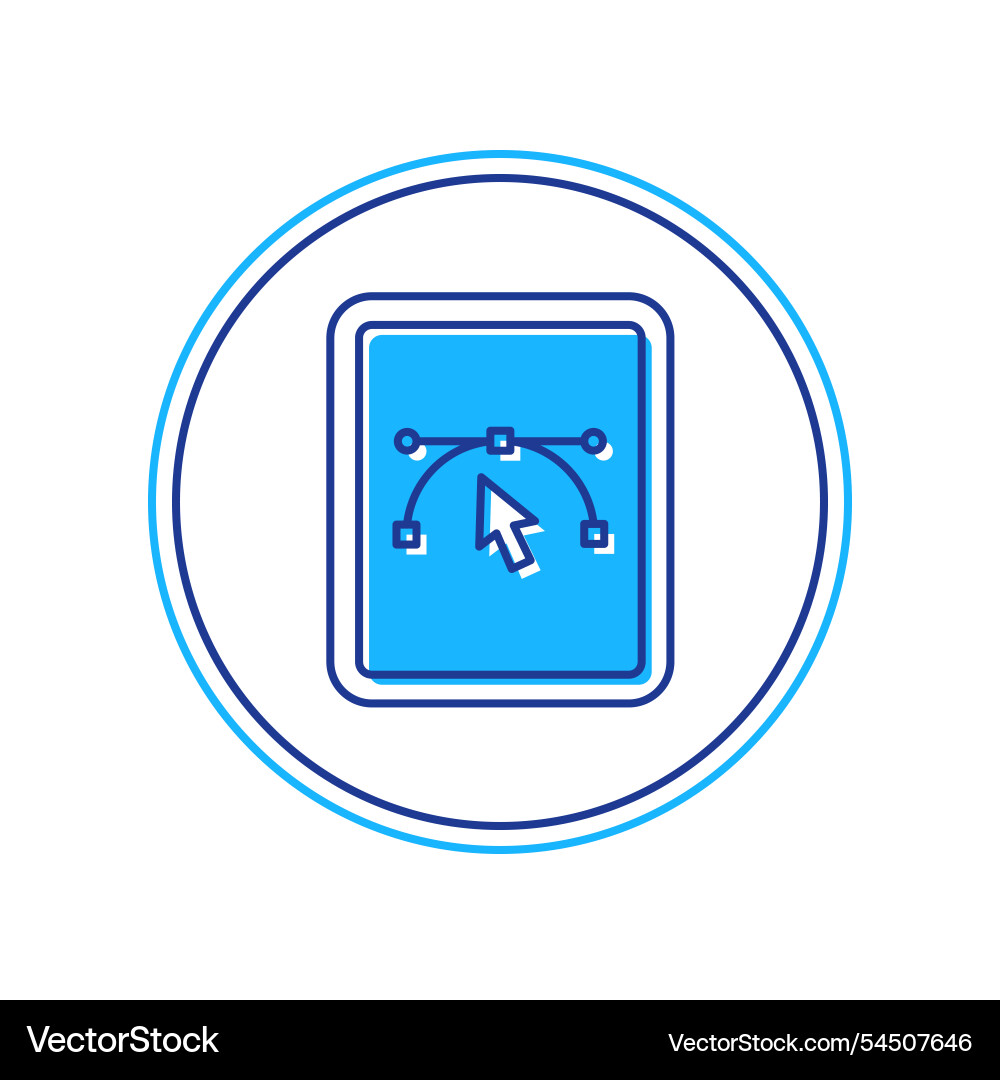 Filled outline computer display with design Filled outline computer display with design vector image
