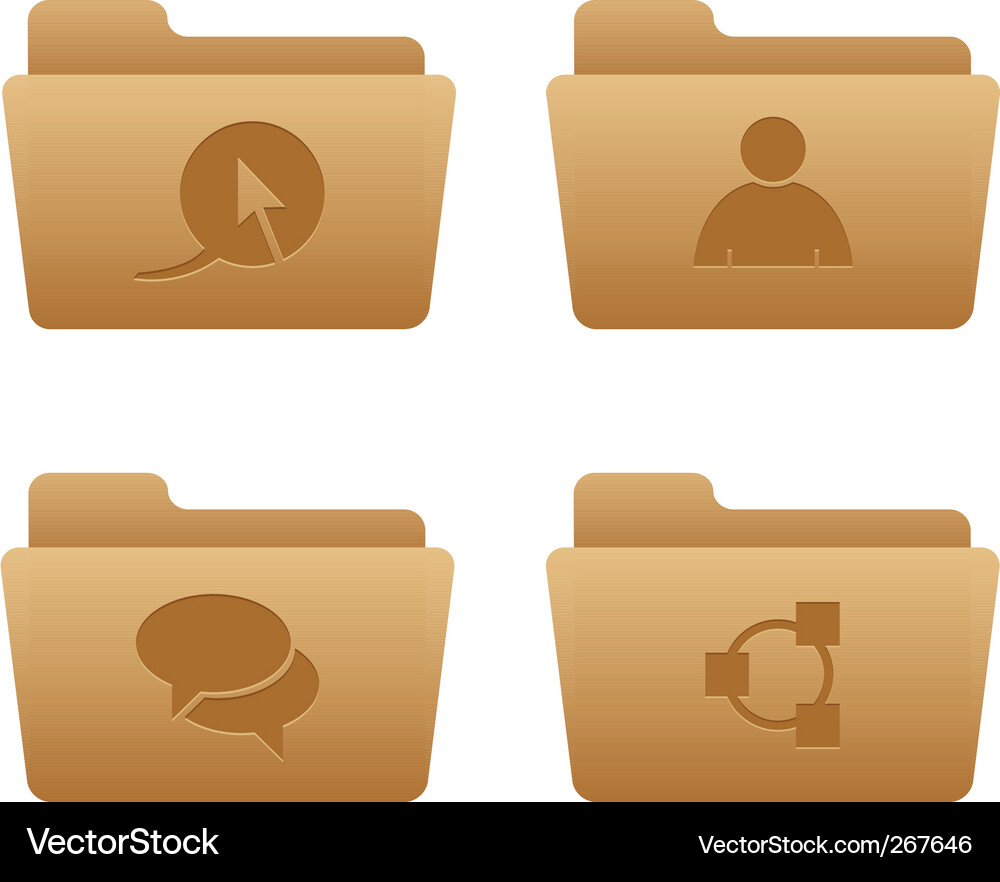 Folder icons Vector Image