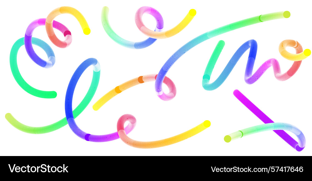 Gradient abstract lines 3d fluid color graphic vector image
