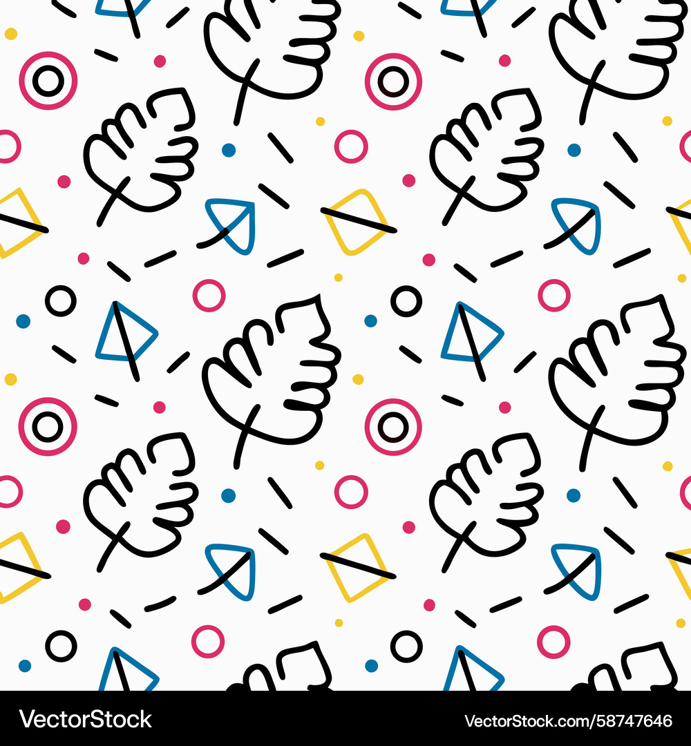 Leaf & Triangle Pattern Vector Image