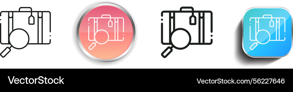 Luggage icon thin linear regular and button style Vector Image