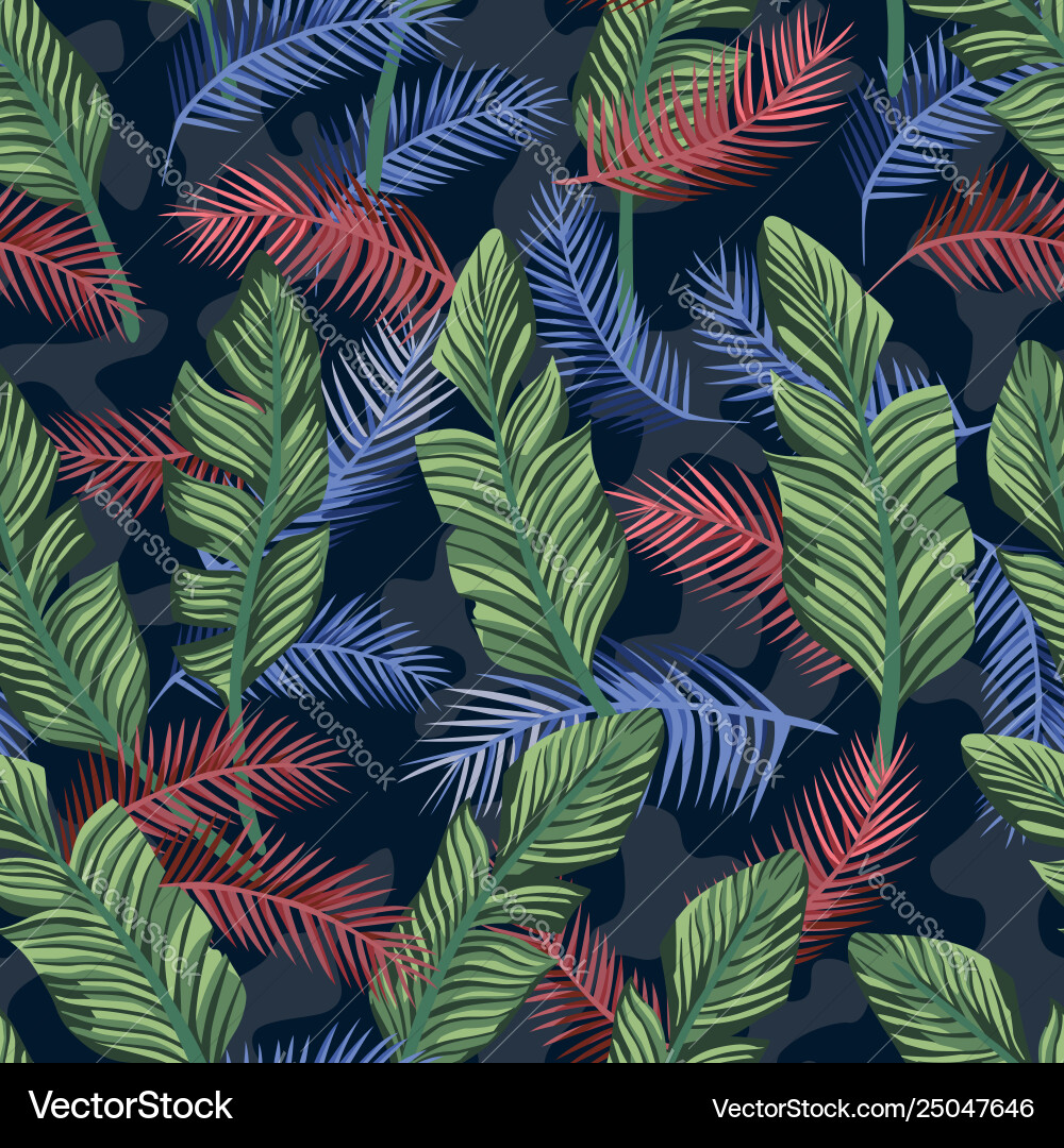 Tropical Banana Leaf Camouflage Vector Image