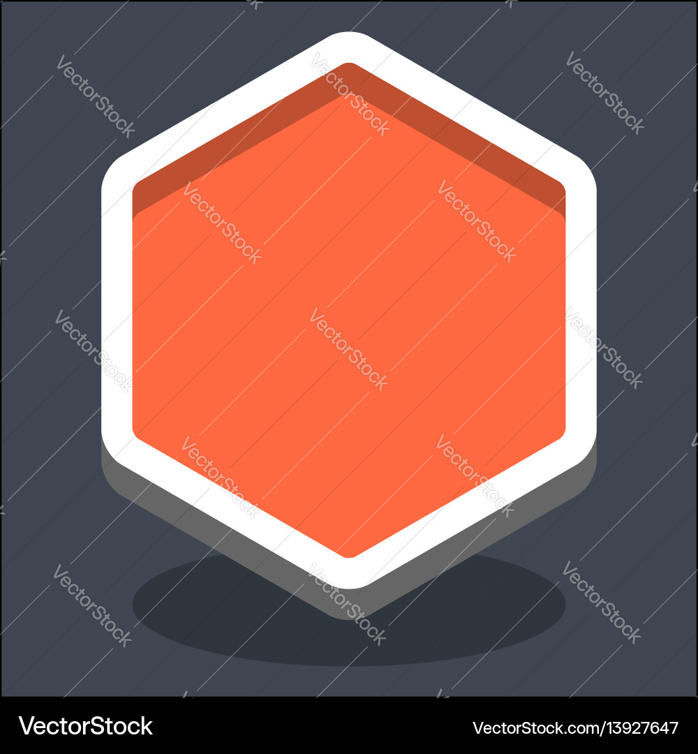 3d flat blank hexagon web internet button 3d flat blank hexagon web internet button vector image