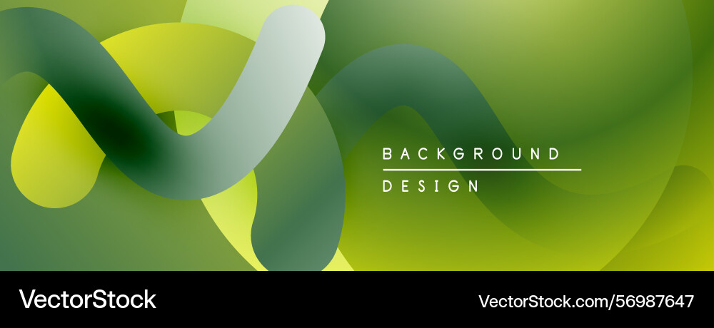 Abstract green background smooth curves overlap Vector Image