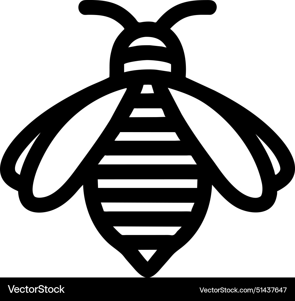 Africanized bee white icon Royalty Free Vector Image